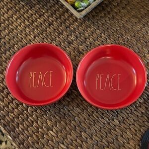 Rae Dunn Red “Peace” Bowls set of 2